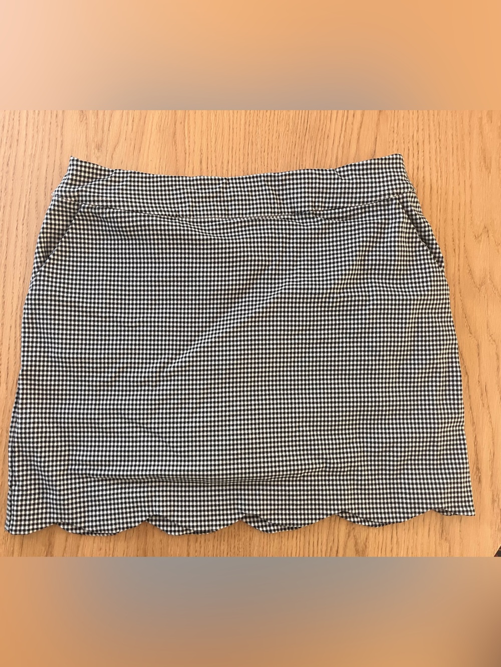 Tribal Black and White Gingham Preppy Athleisure Skort Skirt